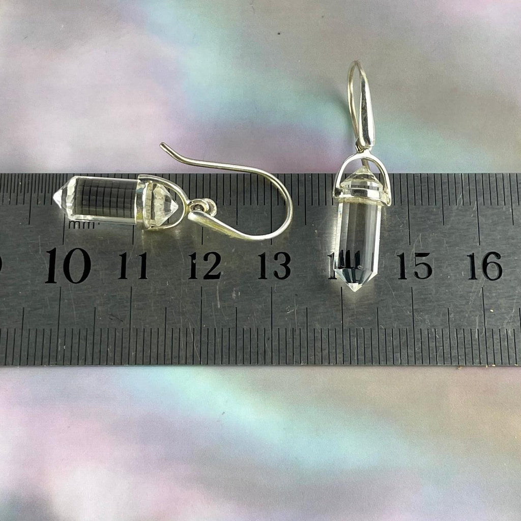 Sterling Silver Crystal Bar Earrings