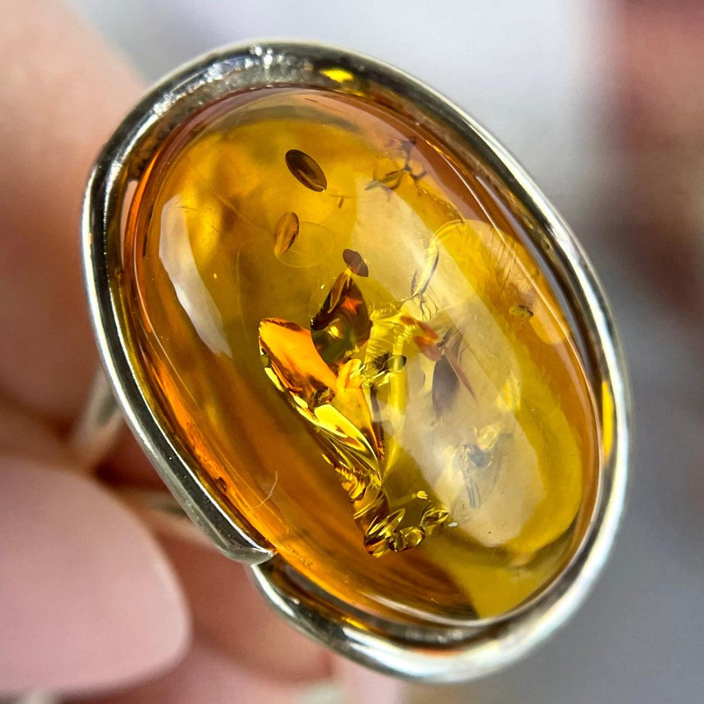 Ornate Ring Band Amber