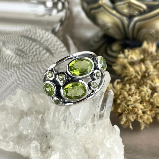 Peridot Cluster Ring