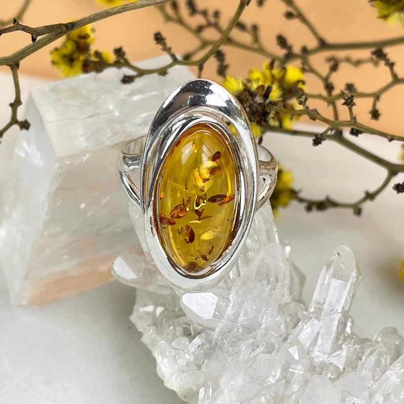 Yellow Baltic Amber Ring