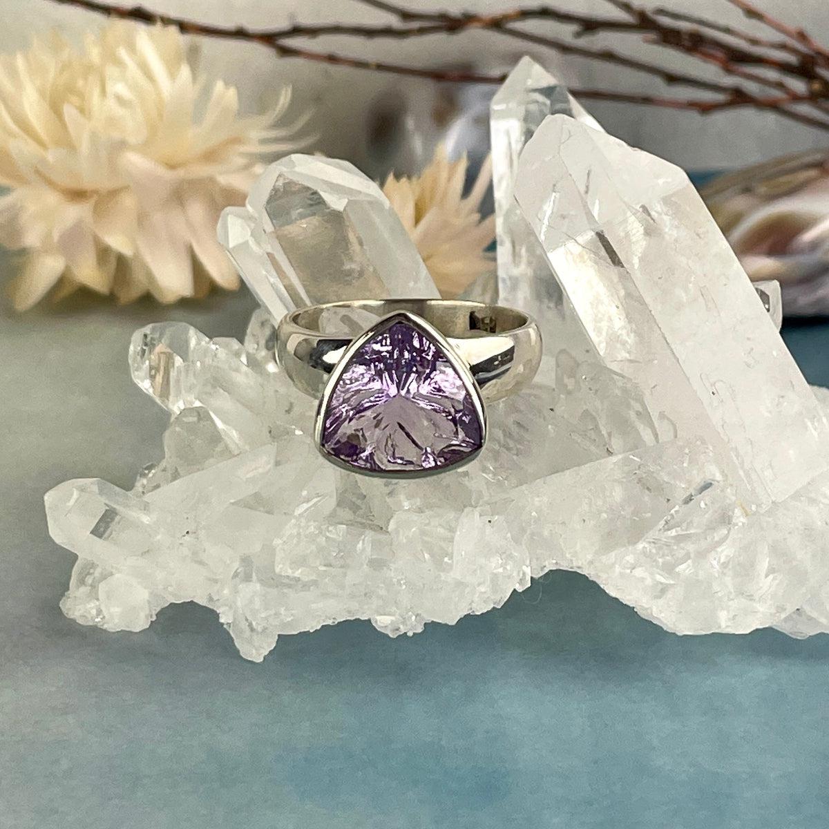 Trillion Cut Amethyst Ring
