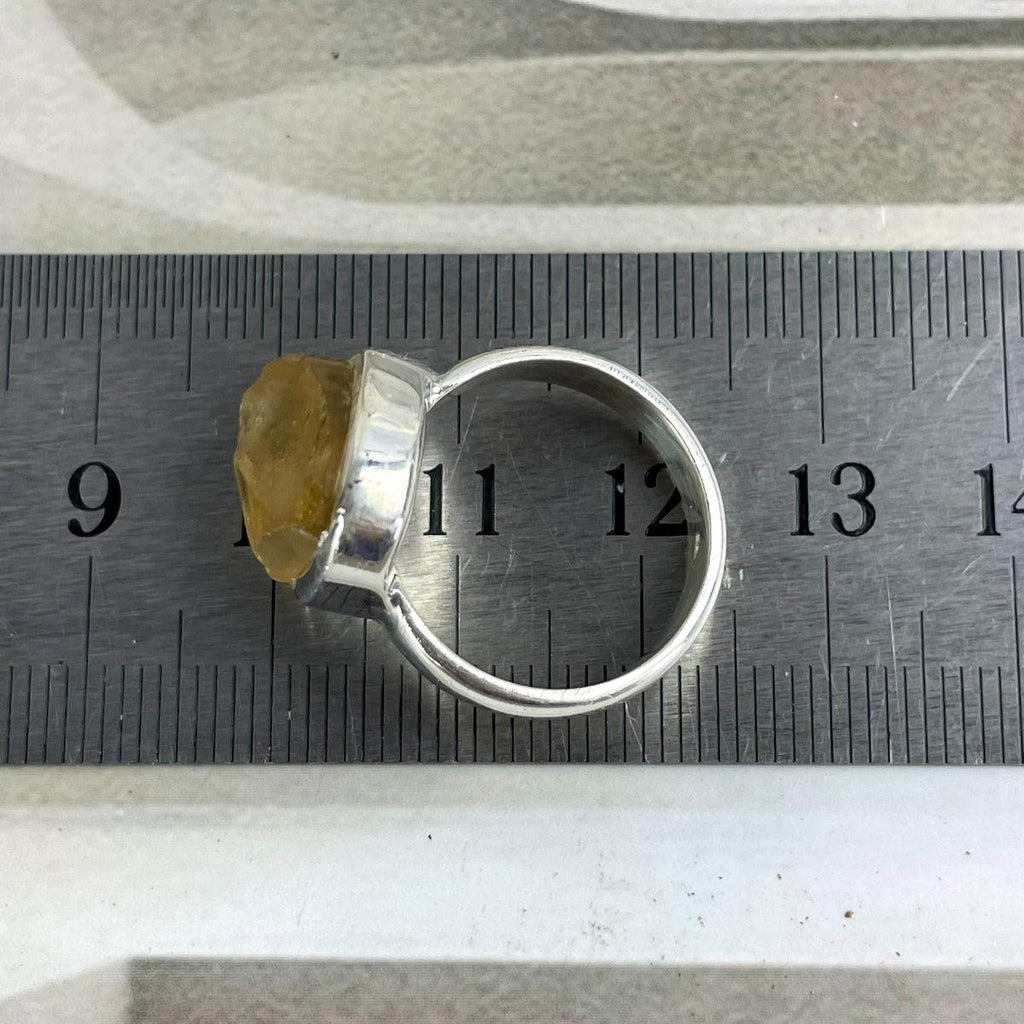 Yellow Stone Silver Ring