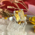Natural Citrine Silver Ring
