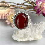 Rich Amber Silver Ring