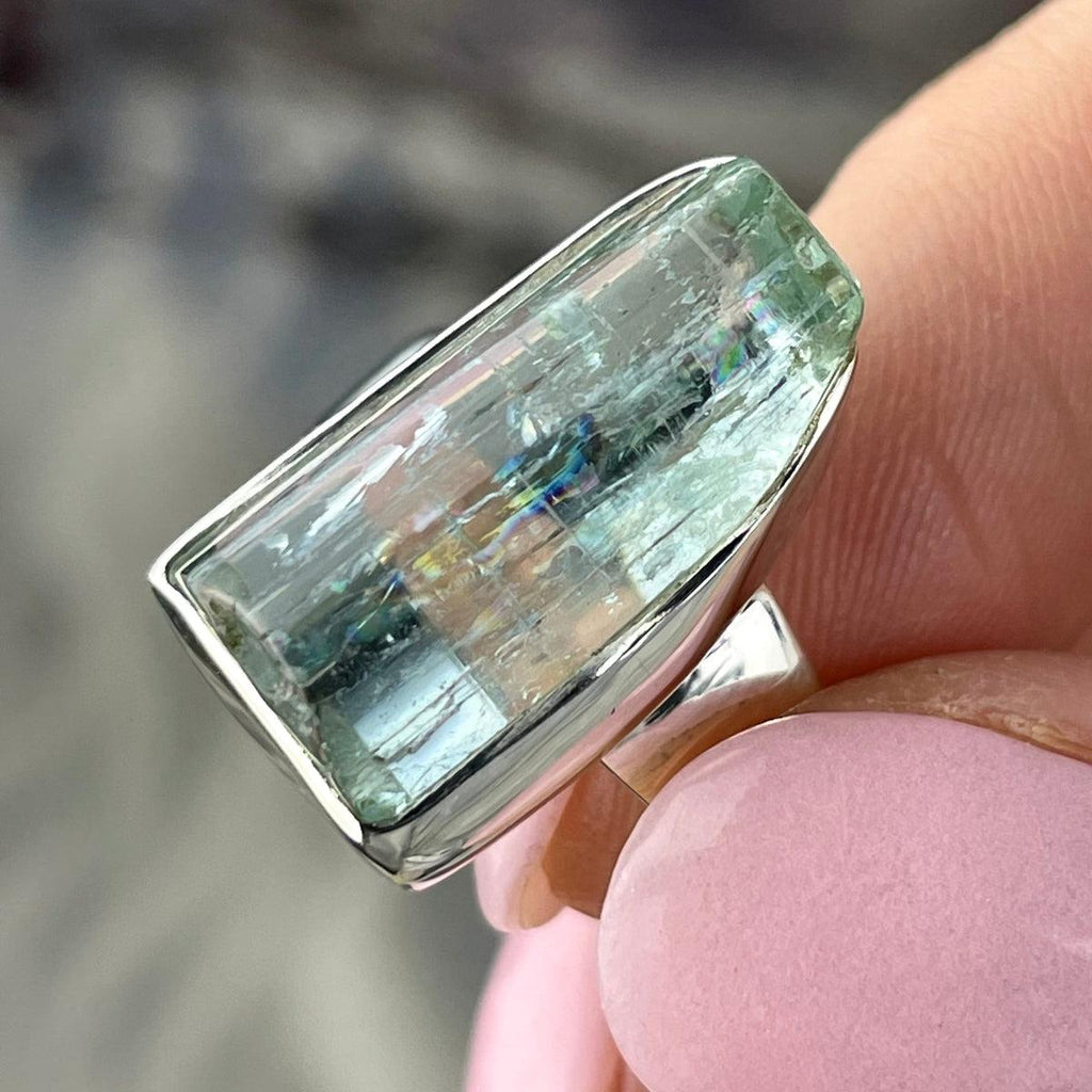 Aquamarine With Rainbows Jewellery