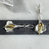 Janusz Szkutnik 24ct Gold & Sterling Silver Hand-Etched Small Scalloped Edged Lily Earrings