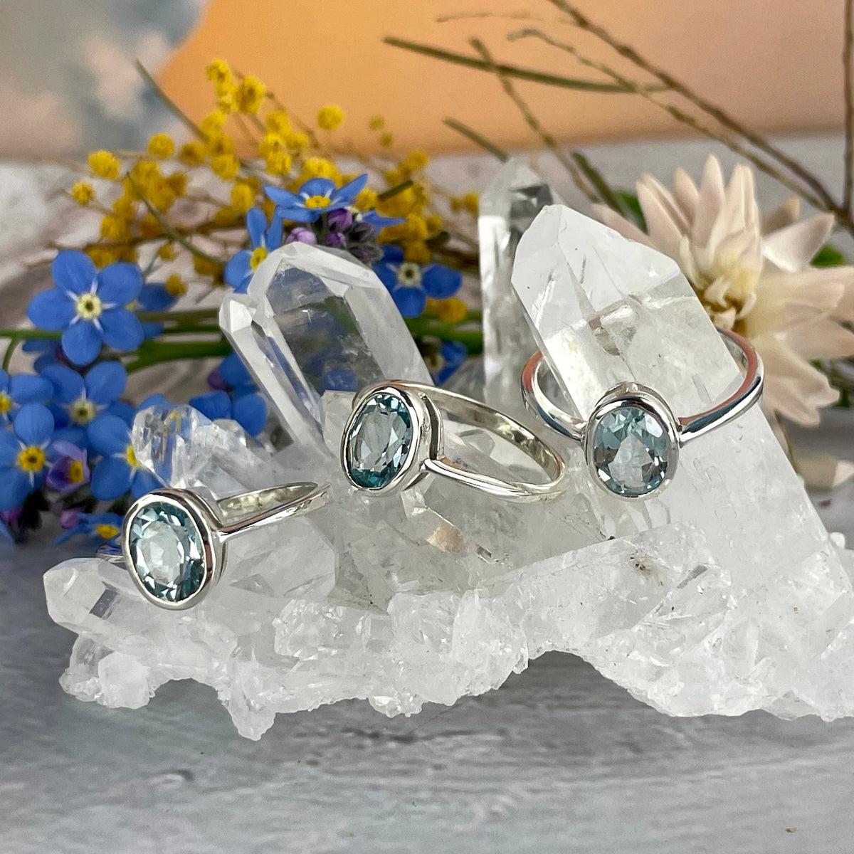 Blue Topaz Oval Cut Ring