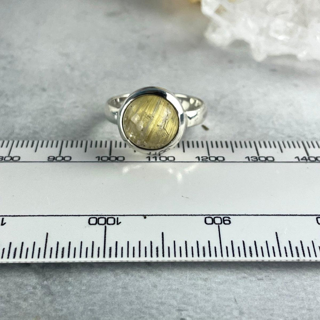 Rutile Quartz Circle Ring