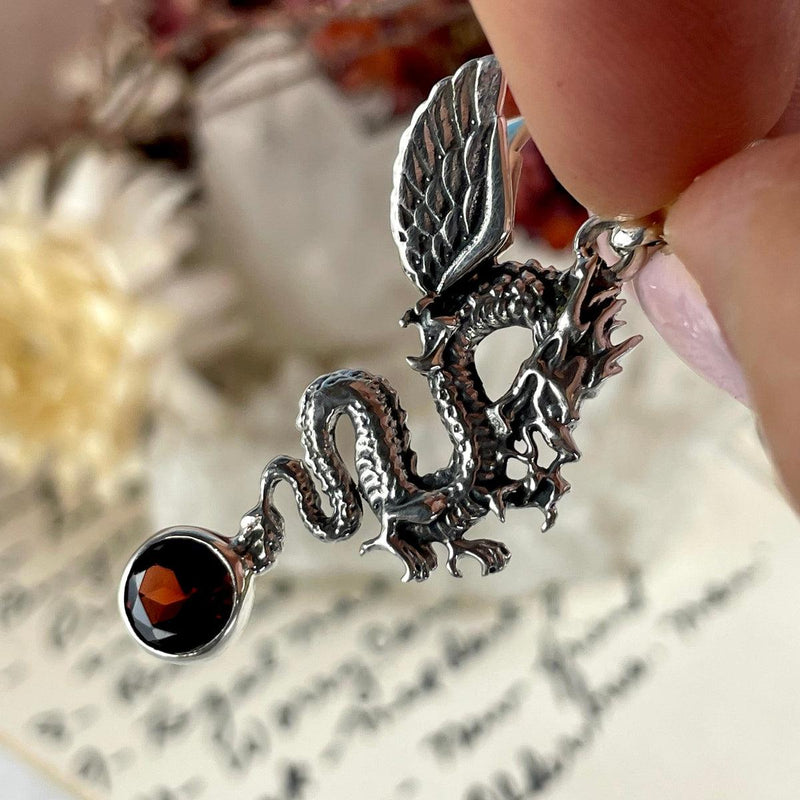 Garnet And Dragon Pendant