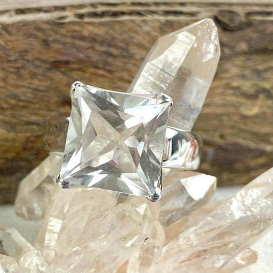 Clear Quartz Square Ring