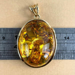 Fossilised Amber Gold Pendant