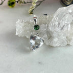 Green Tourmaline And Quartz Pendant