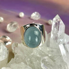 Aquamarine Wide Band Ring