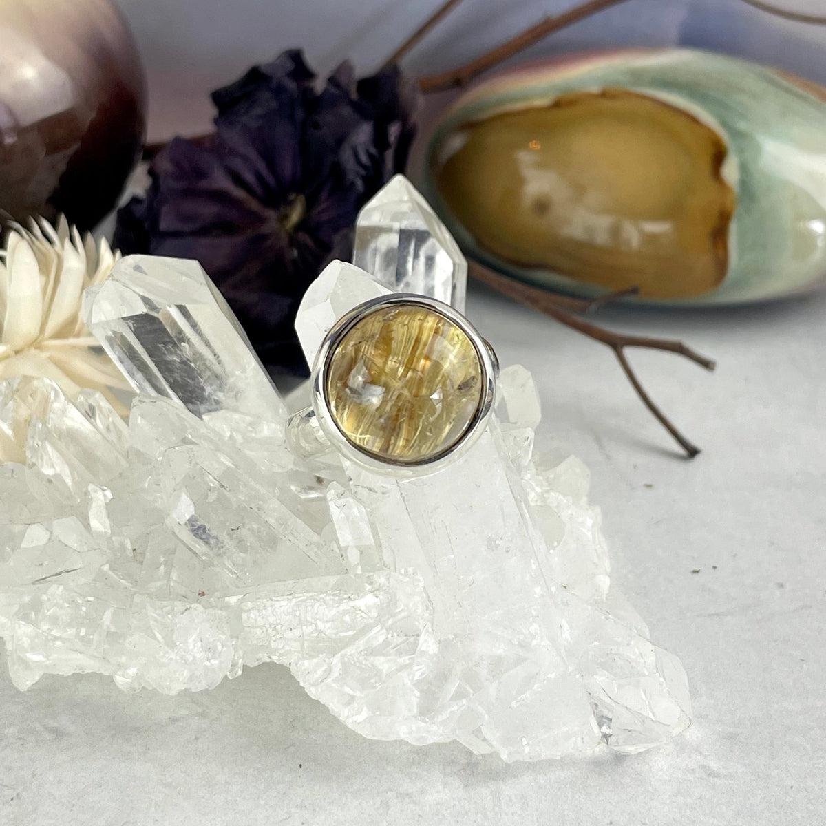 Round Quartz With Inclusions Ring