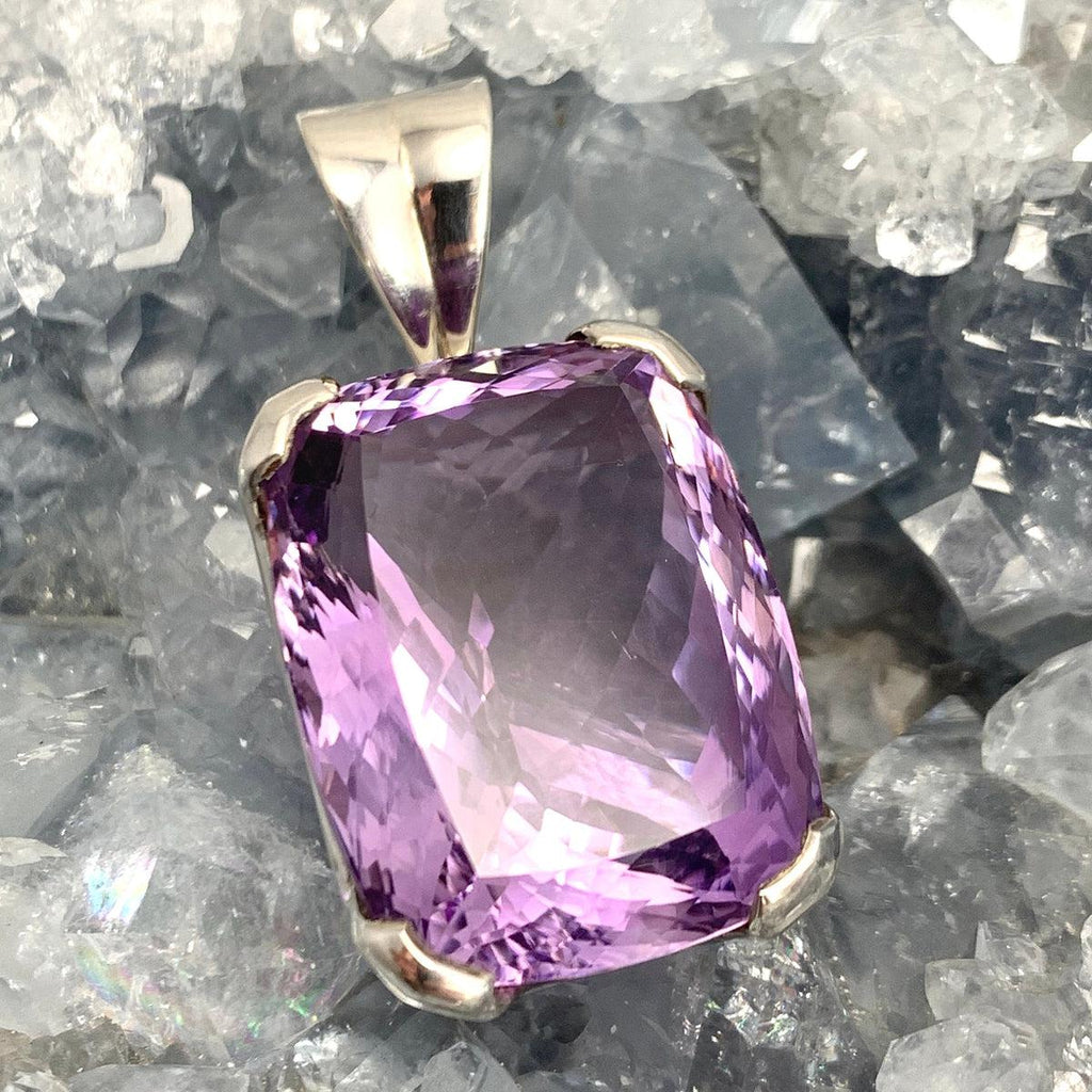 Purple Amethyst Silver Pendant