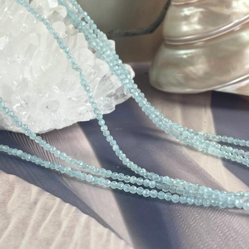 Aquamarine Crystal Bead Necklace