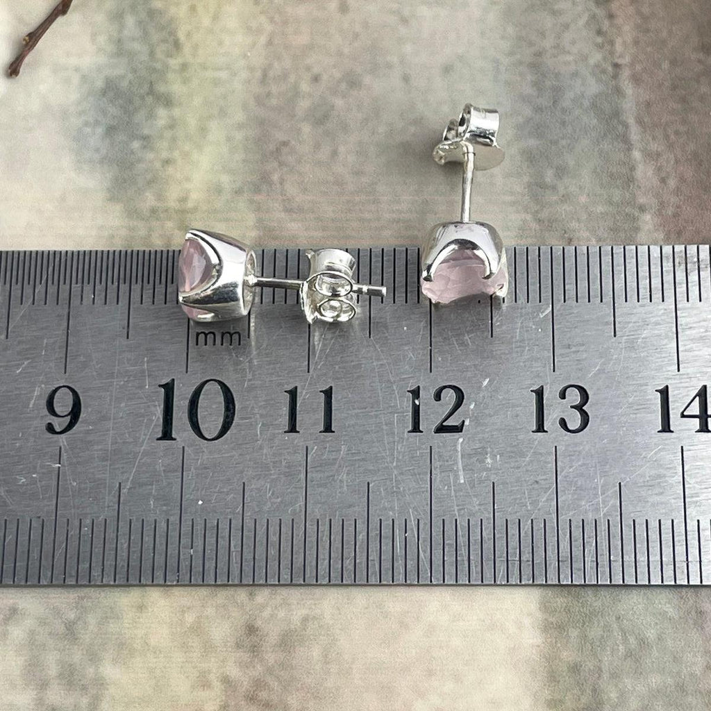 Sterling Silver Rose Quartz Studs