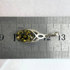 Oval Amber Silver Pendant