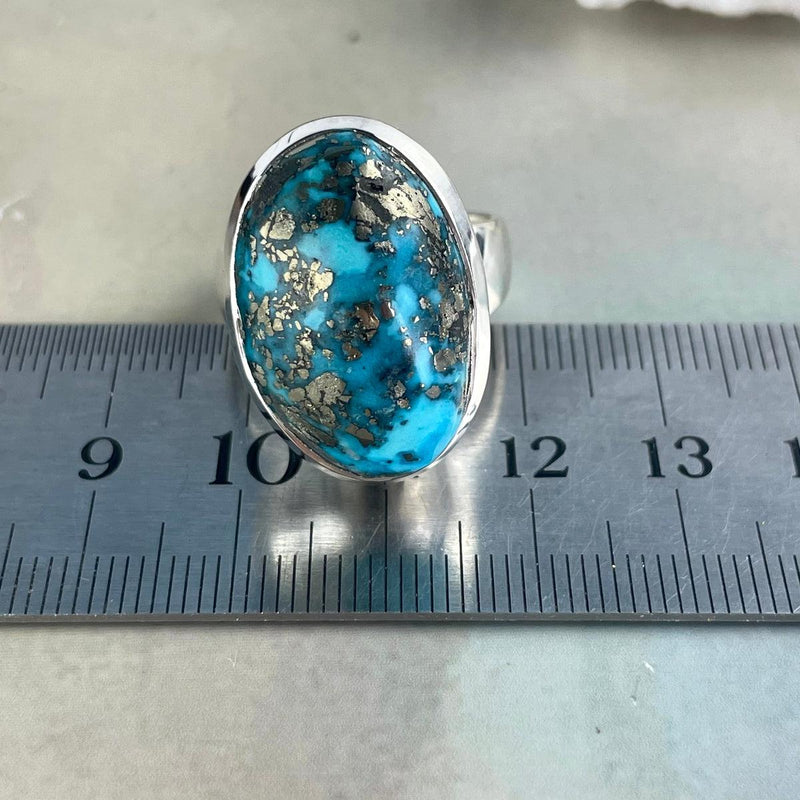Turquoise And Pyrite Ring