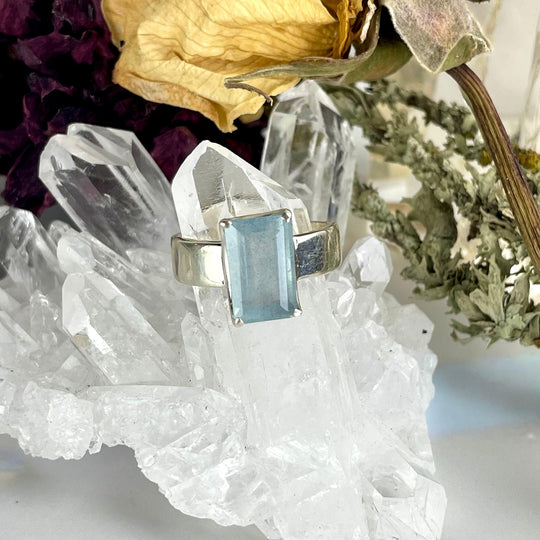 Aquamarine Emerald Cut Ring