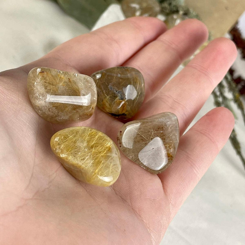 Golden Rutilated Quartz Tumble Stones