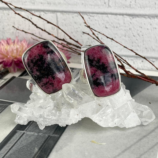 Rhodonite Rectangle Ring