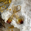 Flame Baltic Amber Gold Earrings