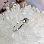 Pink Quartz Silver Ring