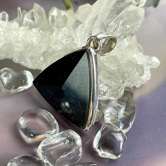 Black Tourmaline Triangle Pendant