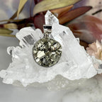 Iron Pyrite Silver Pendant