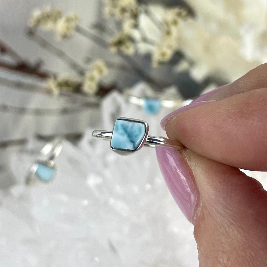 Real Larimar Freeform Ring