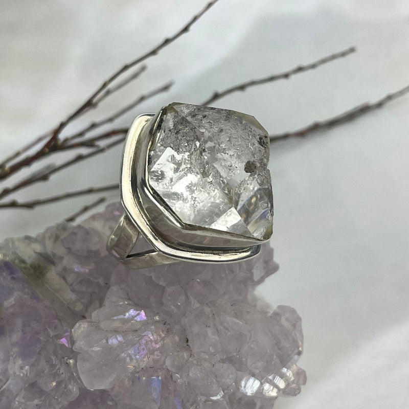 Large Herkimer Diamond Ring