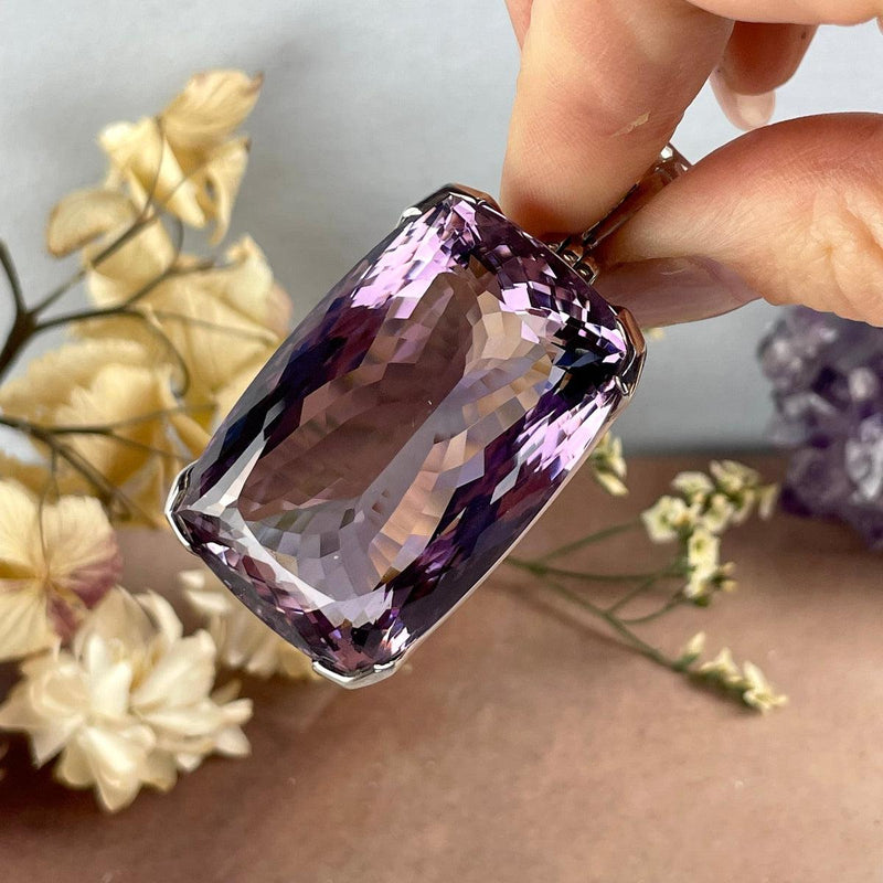 Large Amethyst Rectangle Pendant