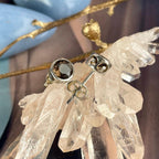 Brilliant Cut Smokey Quartz Stud Earrings