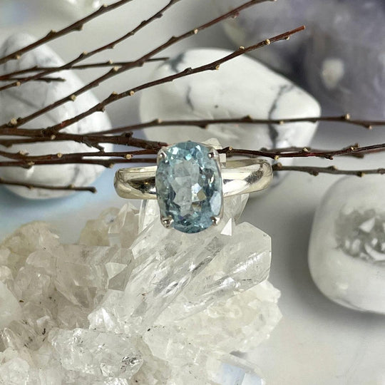 Aquamarine Oval Cut Ring