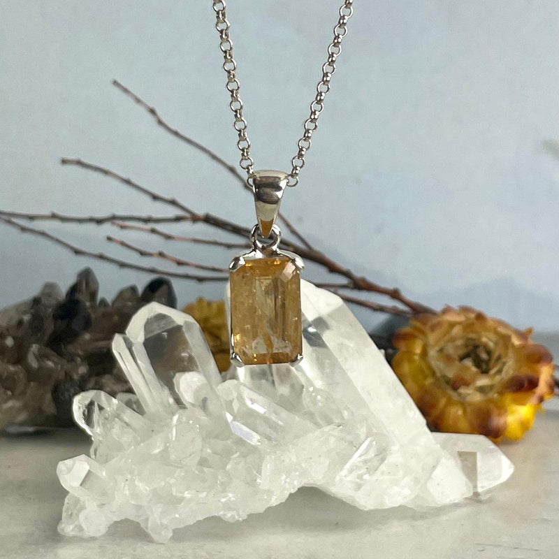 Yellow Topaz Crystal Pendant