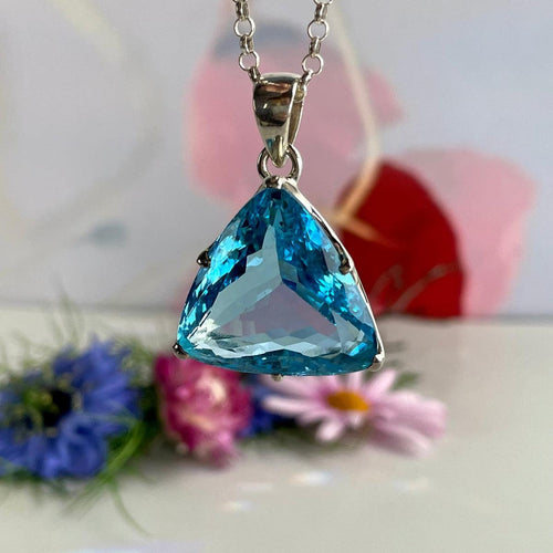 Large Blue Topaz Pendant