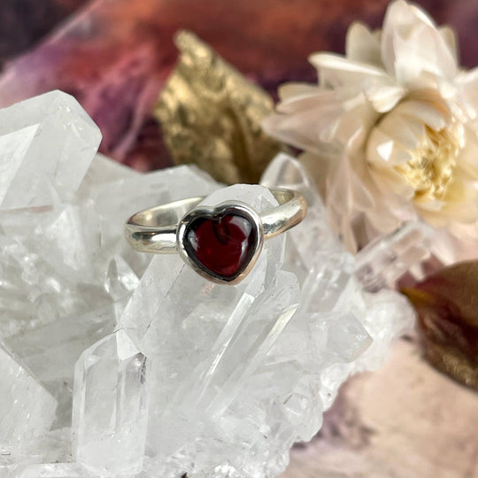 Garnet Heart Ring