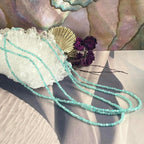 Amazonite Faceted 2-3mm Bead Necklace
