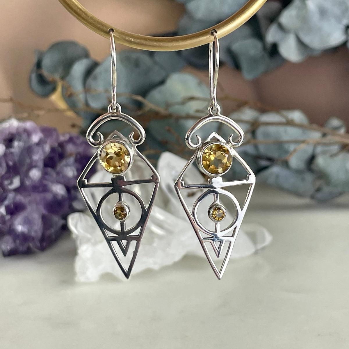 Aztec Citrine Earrings