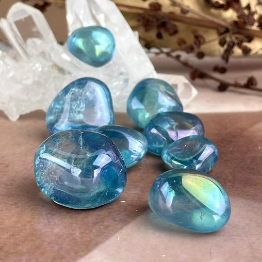 Aqua Aura Quartz Tumbled Stones
