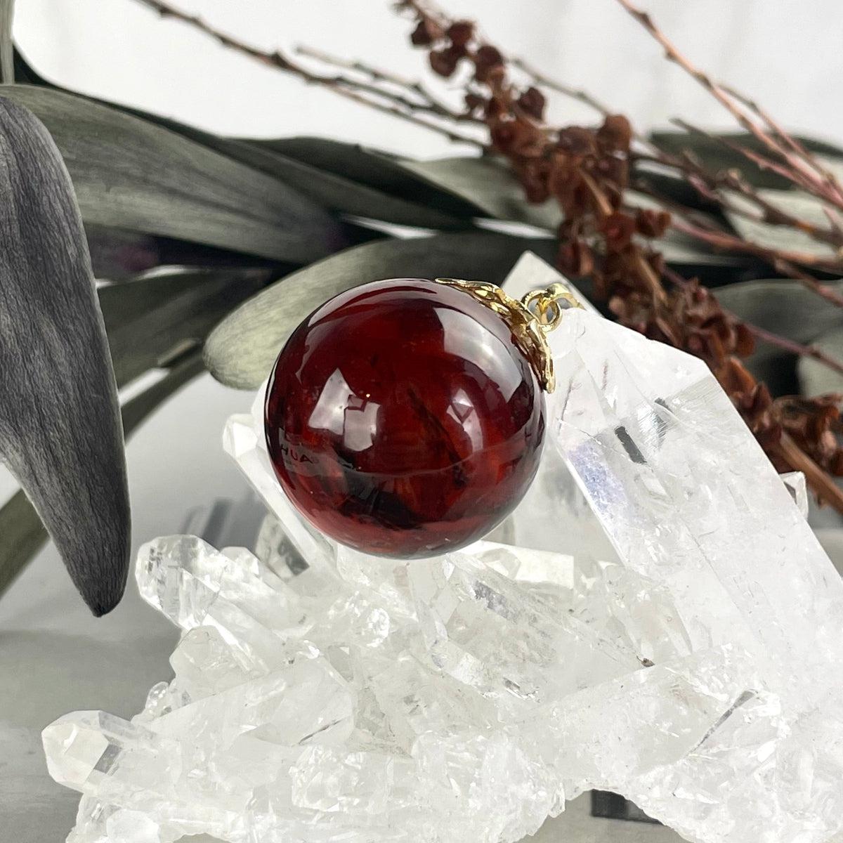 Floral Amber Pendant