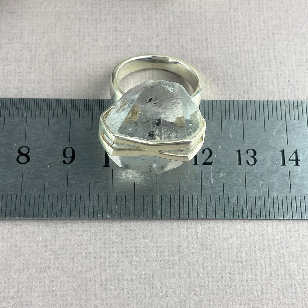 Tibetan Quartz Raw Double Terminated Point Ring