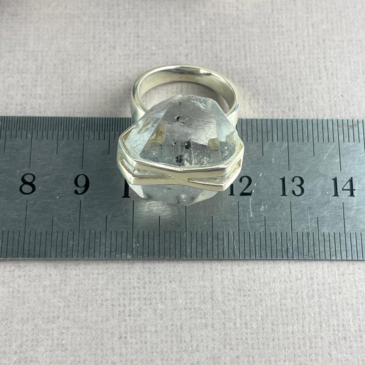 Tibetan Quartz Raw Double Terminated Point Ring