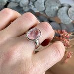 Oval Shaped Silver Morganite Ring