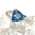 Swiss Blue Topaz Trillion Cut Ring