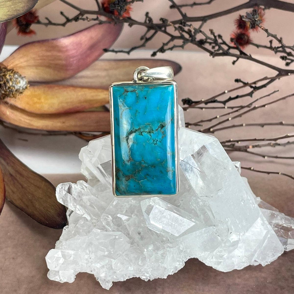 Blue Turquoise Rectangle Pendant