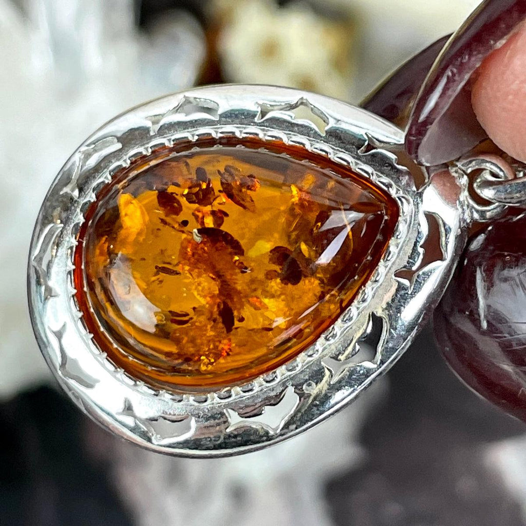 Orange Baltic Amber Pendant