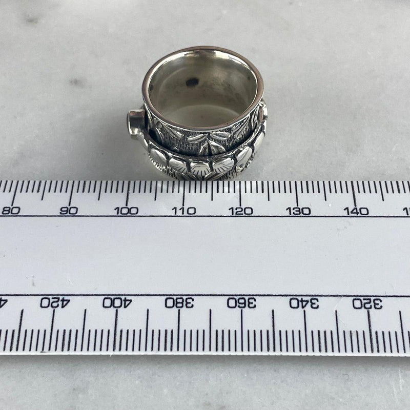 Sterling Silver Garnet Worry Ring