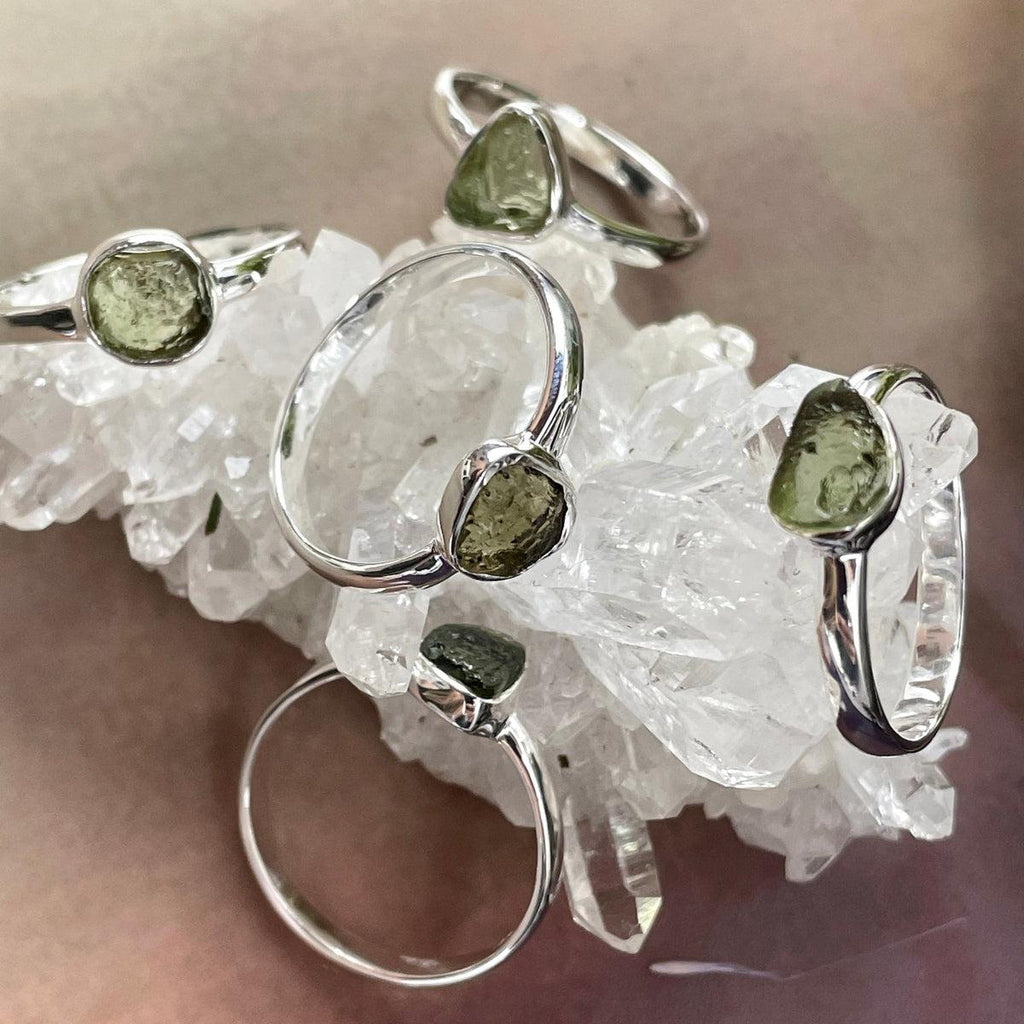 Authentic Moldavite Silver Ring